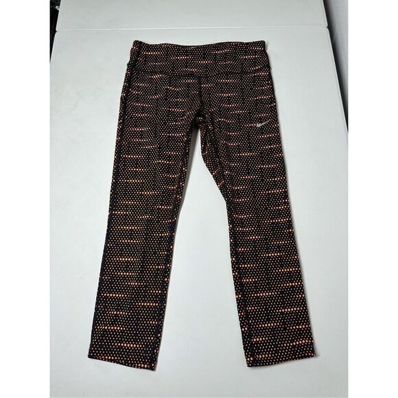 Nike Pants - Nike Women's Dri Fit Epic Run Printed Capri Black/Orange Size M